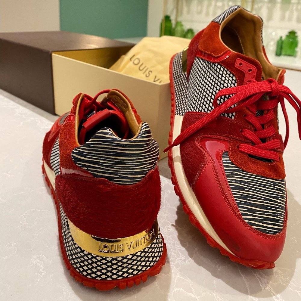 Louis Vuitton Rare Limited Edition Red Calfskin Sneaker's - Size 37